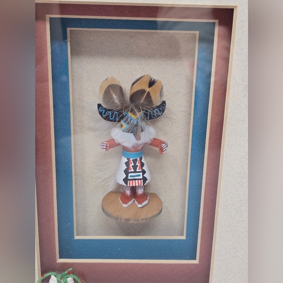 Kachina Doll Board Face By H. Largo Artist Signed In Photo Frame Shadow Oak Box - Picture 2 of 15